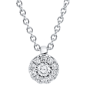 Collier aus 750 Gold Weißgold 11 Diamanten 0,13ct TW-SI L:45cm