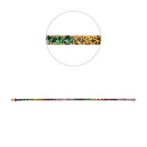 Armband aus 750 Gold Rotgold 70 Saphire 5,16ct mehrfarbig B:2,3mm L:18cm