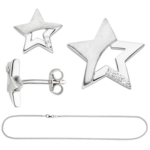 Kinder Schmuck-Set Stern 925 Silber mit Kette 42cm
