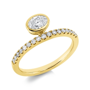 Ring aus 585 Gold Gelbgold 18 Diamanten 0,6ct B:7,3mm