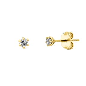 Solitaire Ohrstecker aus 750 Gelbgold 2 Brillanten 0,19ct TW-SI 3,4x3,9mm