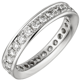Memory-Ring aus 585 Gold Weißgold mit Diamanten Brillanten W-SI rundum B: 4,1mm