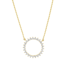 Collier Kreis aus 750 Gold Gelbgold 25 Brillanten 0,44ct I-SI L:45cm
