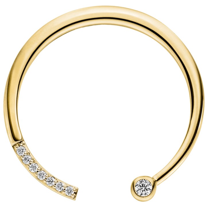 Anhänger rund 26.9mm aus 585 Gelbgold mit 8 Diamanten