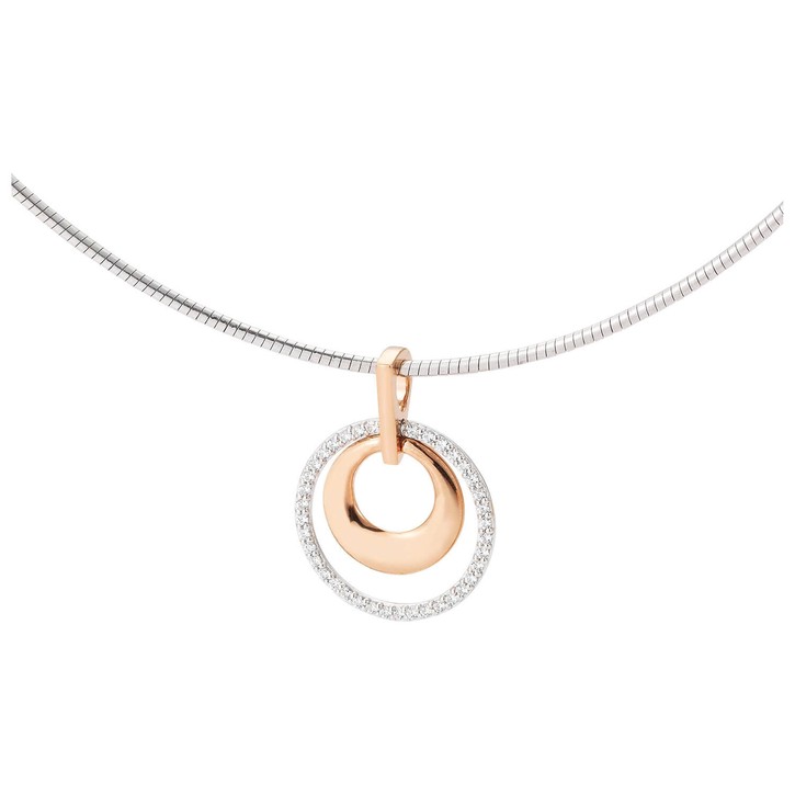 Anhänger 17.3mm 585 Gold weiß rot mit 38 Diamanten