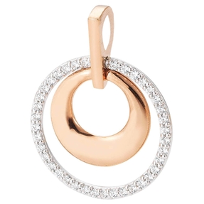 Anhänger Ø 17,3mm 585 Gold weiß/rot bicolor mit 38 Diamanten 0,247Ct. W-SI
