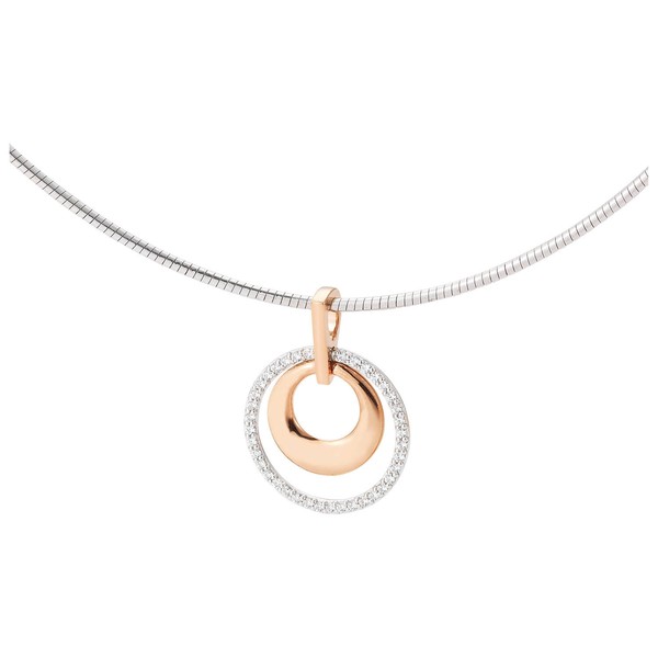 Anhänger 17.3mm 585 Gold weiß rot mit 38 Diamanten