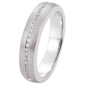 Ring aus 585 Gold Weißgold mattiert 23 Diamanten Brillanten 0,15 Ct. W-SI