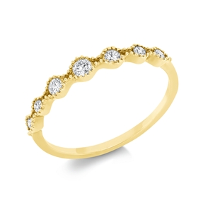 Ring aus 750 Gold Gelbgold 7 Brillanten 0,2ct I-SI B:2,6mm