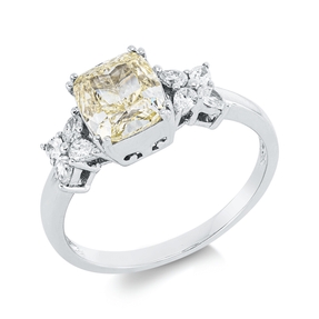 Ring 750 Gold WhiteGold 9 Diamonds 1.84ct Width:7mm
