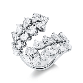 Ring breit aus 750 Gold Weißgold 22 Diamanten 4,42ct B:22,1mm