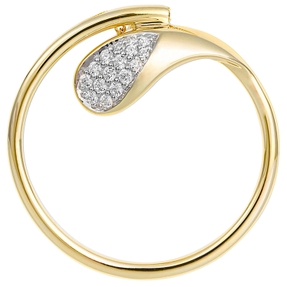 Anhänger Kreis 25mm aus 585 Gold Gelbgold mit 16 Diamanten 0,129 Ct. W-SI Anhänger Kreis 25mm aus 585 Gold Gelbgold mit 16 Diamanten 0,129 Ct. W-SI