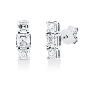 Ohrstecker aus 750 Gold Weißgold 6 Diamanten 1,75ct TW-SI 12,8x4,8mm