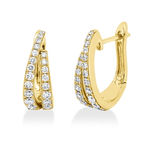 Creolen aus 750 Gold Gelbgold 40 Brillanten 0,65ct TW-SI 16,1x6mm