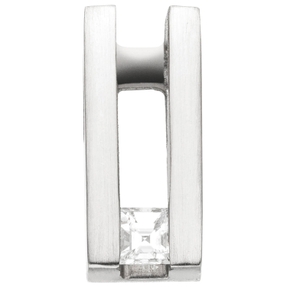 Anhänger aus 950 Platin mattiert mit Diamant Caree-Schliff 0,15 Ct. W-SI