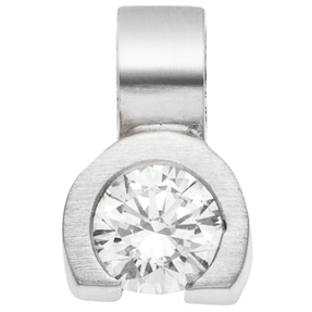 Anhänger Halbkreis aus 950 Platin mattiert mit Diamant Brillant 0,19ct. W-SI Anhänger Halbkreis aus 950 Platin mattiert mit Diamant Brillant 0,19ct. W-SI
