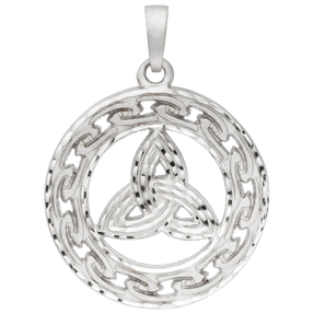 Anhänger Amulett Triquetra Ø 35,7mm aus 925 Silber mattiert Silberanhänger