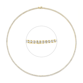 Collier aus 750 Gold Gelbgold 217 Brillanten 5,82ct TW-SI L:45,7cm 4er-Krappe