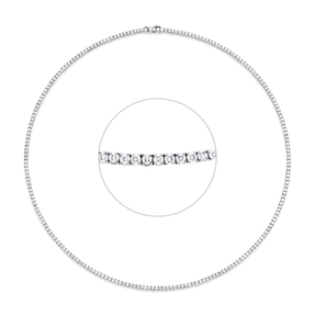 Collier aus 750 Gold Weißgold 217 Brillanten 5,72ct TW-SI L:45,7cm 4er-Krappe