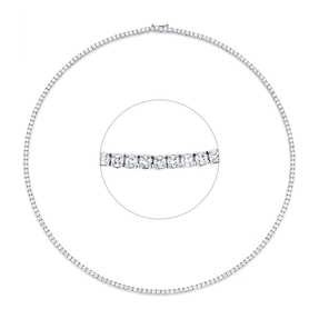 Collier aus 750 Gold Weißgold 182 Brillanten 7,85ct TW-SI L:45,7cm 4er-Krappe