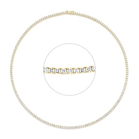 Collier aus 750 Gold Gelbgold 178 Brillanten 9,22ct TW-SI L:45,7cm 4er-Krappe