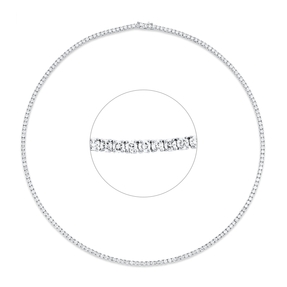 Collier aus 750 Gold Weißgold 178 Brillanten 9,29ct TW-SI L:45,7cm 4er-Krappe