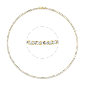 Collier aus 750 Gold Gelbgold 172 Brillanten 10,92ct TW-SI L:45,7cm 4er-Krappe