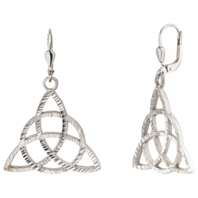 Ohrhänger Triquetra aus 925 Silber rhodiniert mattiert Ohrringe Silberohrringe