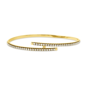 Armreif aus 750 Gold Gelbgold 105 Brillanten 1,48ct TW-SI 48x58mm