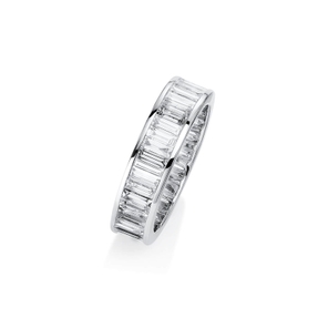 Ring aus 750 Weißgold 43 Diamanten Baguette-Schliff 3,18ct TW-SI B:5,2mm