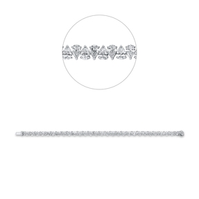Armband aus 750 Gold Weißgold 63 Diamanten 9,18ct L:17,5cm 3er-Krappe Armband aus 750 Gold Weißgold 63 Diamanten 9,18ct L:17,5cm 3er-Krappe