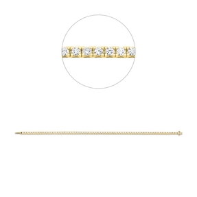 Armband aus 750 Gold gelb/weiß 67 Brillanten 2,5ct TW-SI B:2,5mm L:18cm 4er-Krappe Armband aus 750 Gold gelb/weiß 67 Brillanten 2,5ct TW-SI B:2,5mm L:18cm 4er-Krappe