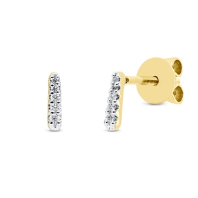 Ohrstecker Stäbchen aus 750 Gelbgold 10 Brillanten 0,04ct TW-SI 6,1x1,4mm
