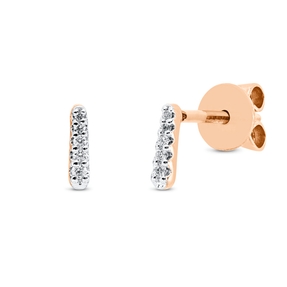 Ohrstecker Stäbchen aus 750 Rotgold 10 Diamanten 0,03ct TW-SI 6,1x1,4mm