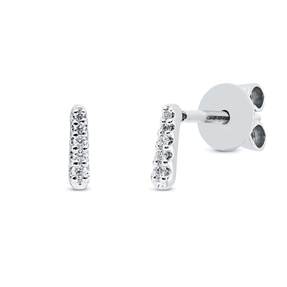 Ohrstecker Stäbchen aus 750 Weißgold 10 Diamanten 0,03ct TW-SI 6,1x1,4mm