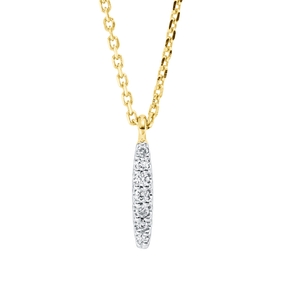 Collier aus 750 Gold Gelbgold 7 Brillanten 0,03ct TW-SI L:45cm