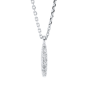 Collier aus 750 Gold Weißgold 7 Brillanten 0,03ct TW-SI L:45cm