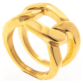 Breiter Ring aus Edelstahl gelbgoldfarben beschichtet B: 14,5mm Breiter Ring aus Edelstahl gelbgoldfarben beschichtet B: 14,5mm