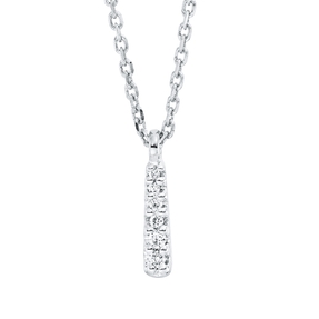 Collier aus 750 Gold Weißgold 6 Brillanten 0,02ct TW-SI L:45cm