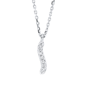 Collier aus 750 Gold Weißgold 7 Brillanten 0,03ct TW-SI L:45cm