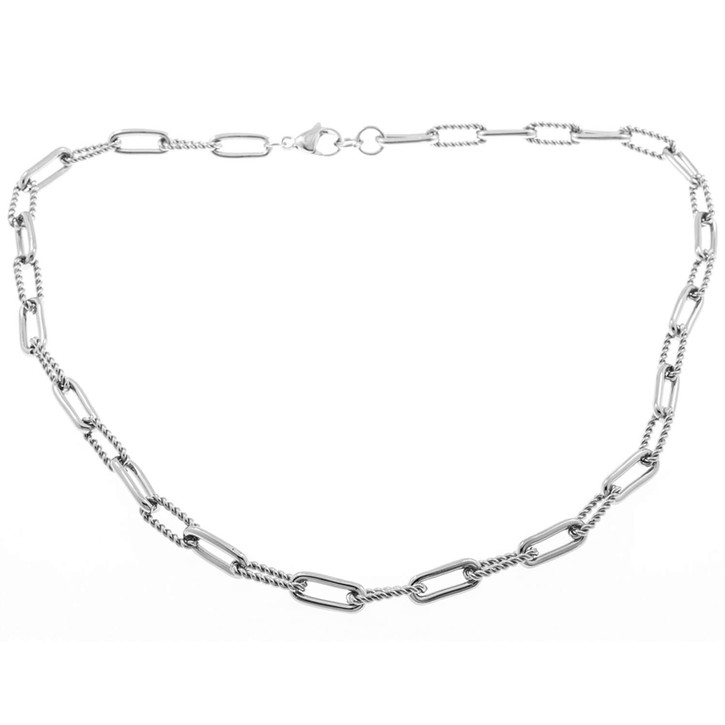 6.4mm Paper-Clip Kette aus Edelstahl 47cm