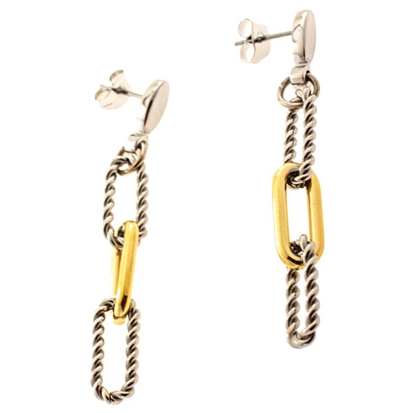 Paar Paper-Clip Ohrhänger aus Edelstahl goldfarben