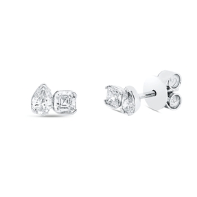 Ohrstecker aus 750 Gold Weißgold 4 Diamanten 0,56ct TW-SI 4,4x6,2mm