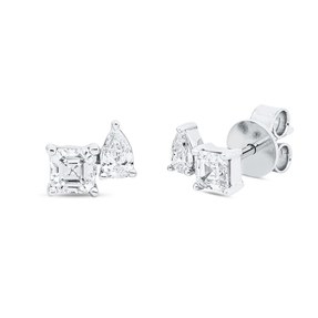Ohrstecker aus 750 Gold Weißgold 5 Diamanten 0,78ct TW-SI 7,1x6,3mm