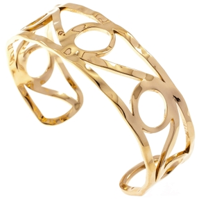 Armspange offener Armreif Armschmuck aus Edelstahl gelbgoldfarben 43,9x61,7mm Armspange offener Armreif Armschmuck aus Edelstahl gelbgoldfarben 43,9x61,7mm