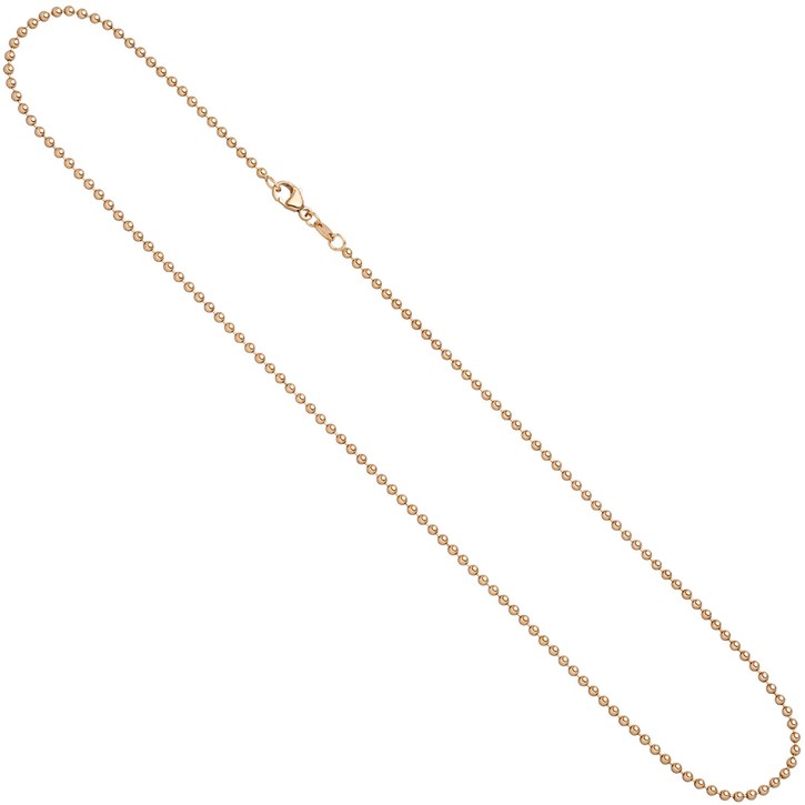 2mm Kugelkette aus 585 Rotgold 45cm