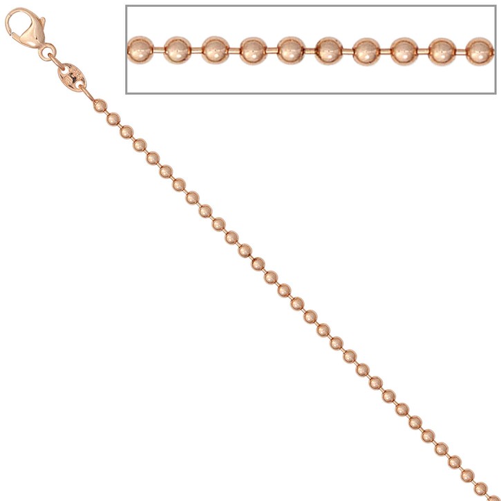 2mm Kugelkette aus 585 Rotgold 45cm