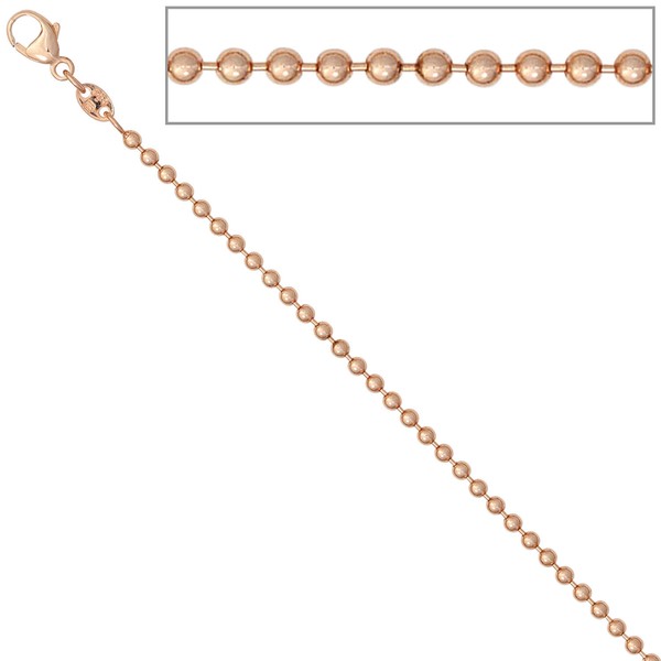 2mm Kugelkette aus 585 Rotgold 45cm