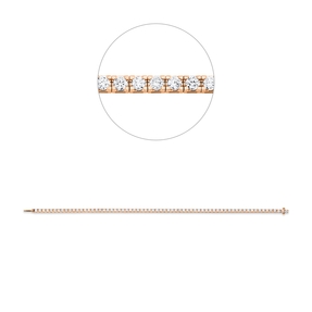 Armband aus 750 Gold weiß/rot 67 Brillanten 2,5ct TW-SI B:2,5mm L:18cm 4er-Krappe Armband aus 750 Gold weiß/rot 67 Brillanten 2,5ct TW-SI B:2,5mm L:18cm 4er-Krappe