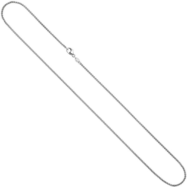 1.8mm Zopfkette aus 585 Weißgold 42cm